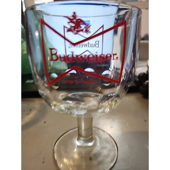Vintage Budweiser Beer Goblet – Bowtie Logo Chalice Glass Barware - Picture 2 of 8
